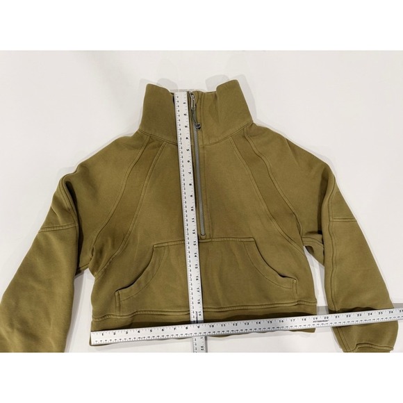 Lululemon Scuba Oversized Half Zip Pullover Sweatshirt Khaki Green XS S - Picture 11 of 11